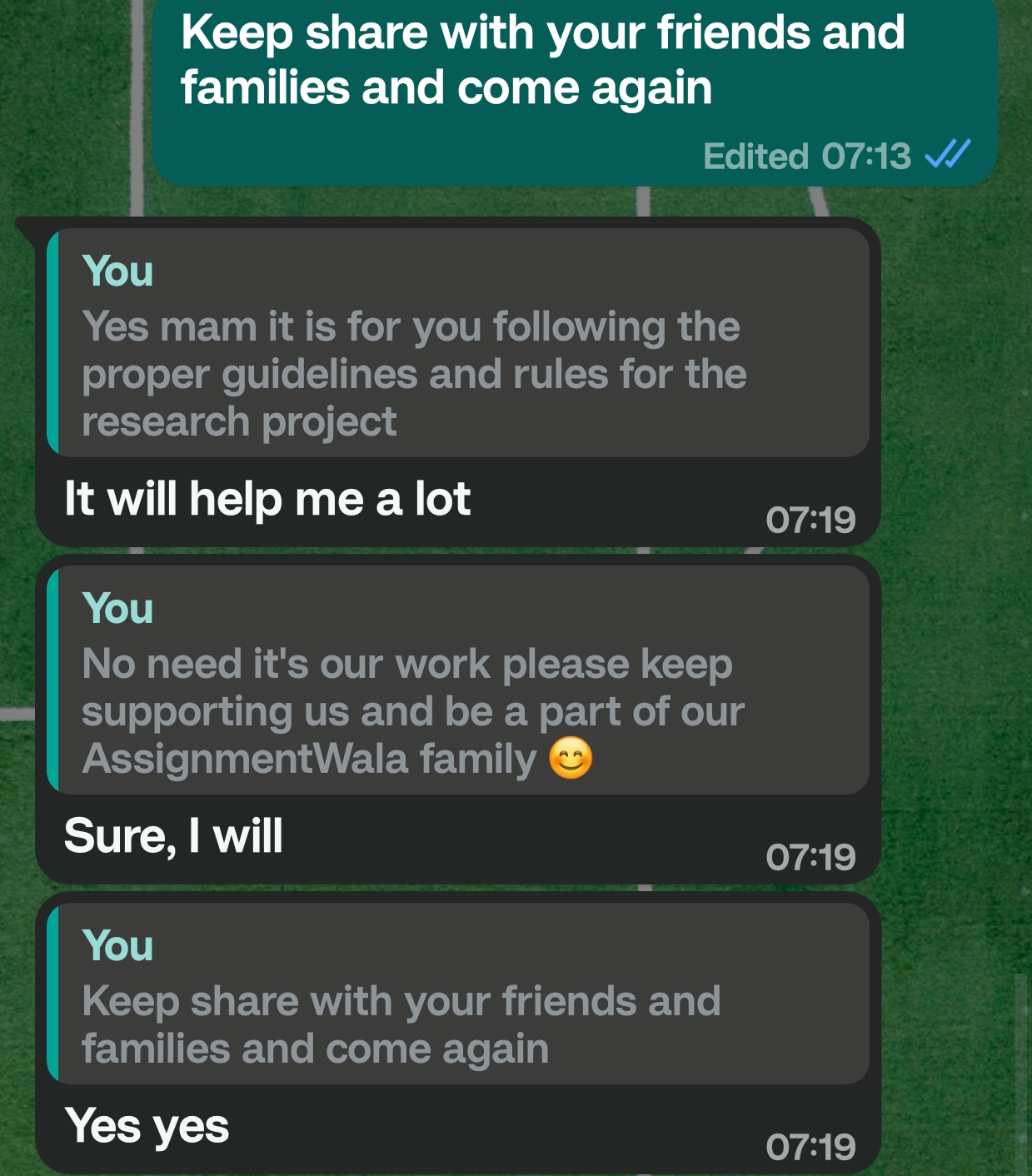 Research Project Client Feedback